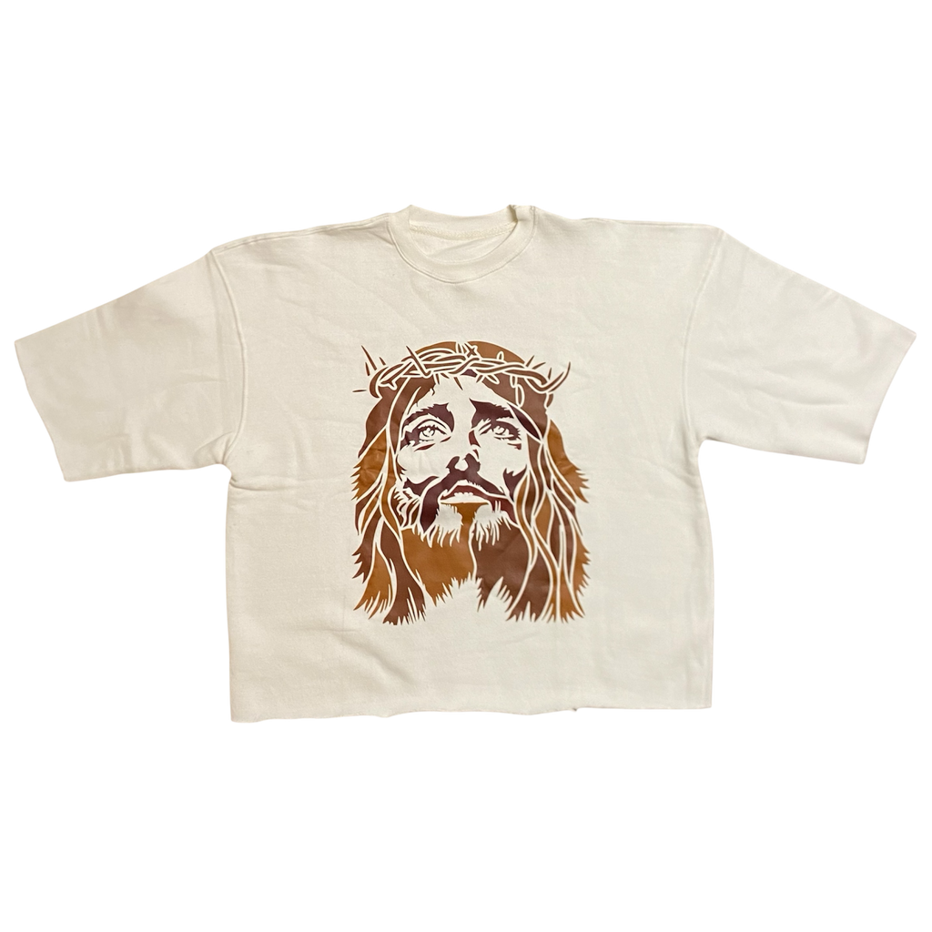 JESUS FACE CROPPED SWEATSHIRT